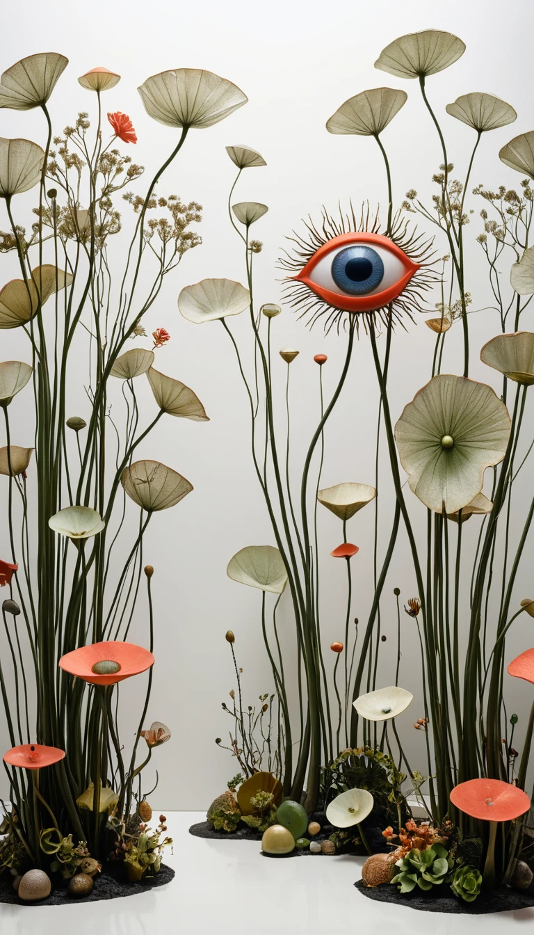 斯蒂芬·加梅尔style,Harry Bertoia (Harry Bertoia) style,(艾伦·奥尔德里奇的style:0.7),
rest
abstract style,branches,eyeball,coral,
rest
(Abstract Cubism:1.3),Shape Monster,Carnivorous plants,(简约style:0.9),Autism Picture Books,Diagonal composition,(Irregular composition:1.3),(Curved light:1.4),White_background,(Imagine:1.4),Low density distribution,(large areas of White space:1.8),