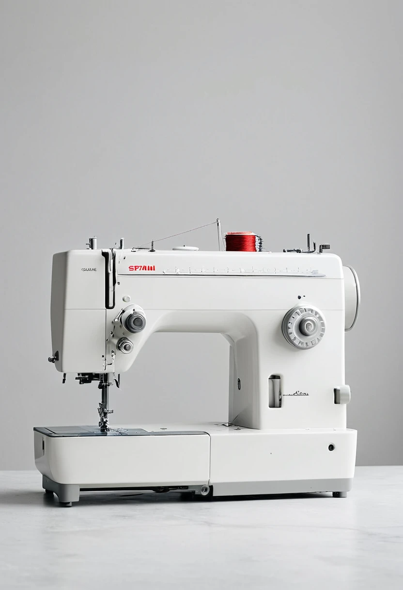 To create a simple image of an industrial sewing machine, Can you imagine the following:

Industrial sewing machine: The machine is centered in the image, with clean lines and minimal details.
minimalist design: The machine is designed with a focus on essential features, like the machine arm, the needle and the base.
fund: The background is smooth and neutral in color, like white or light gray, to highlight the sewing machine without distractions.
no additional details: There are no additional elements such as fabrics, tools or workshop background, keeping the image simple and straightforward.
This description is an interpretation for a minimalist digital art of an industrial sewing machine.






