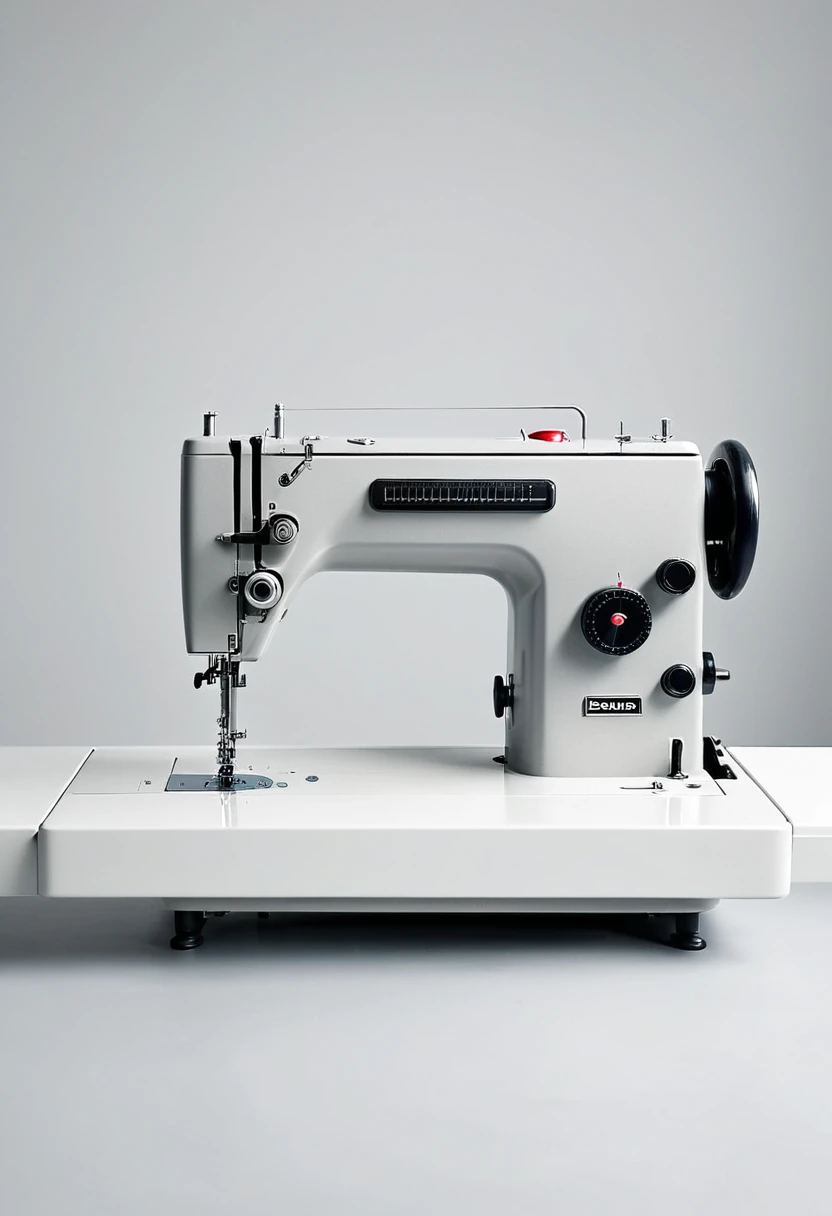 To create a simple image of an industrial sewing machine, Can you imagine the following:

Industrial sewing machine: The machine is centered in the image, with clean lines and minimal details.
minimalist design: The machine is designed with a focus on essential features, like the machine arm, the needle and the base.
fund: The background is smooth and neutral in color, like white or light gray, to highlight the sewing machine without distractions.
no additional details: There are no additional elements such as fabrics, tools or workshop background, keeping the image simple and straightforward.
This description is an interpretation for a minimalist digital art of an industrial sewing machine.






