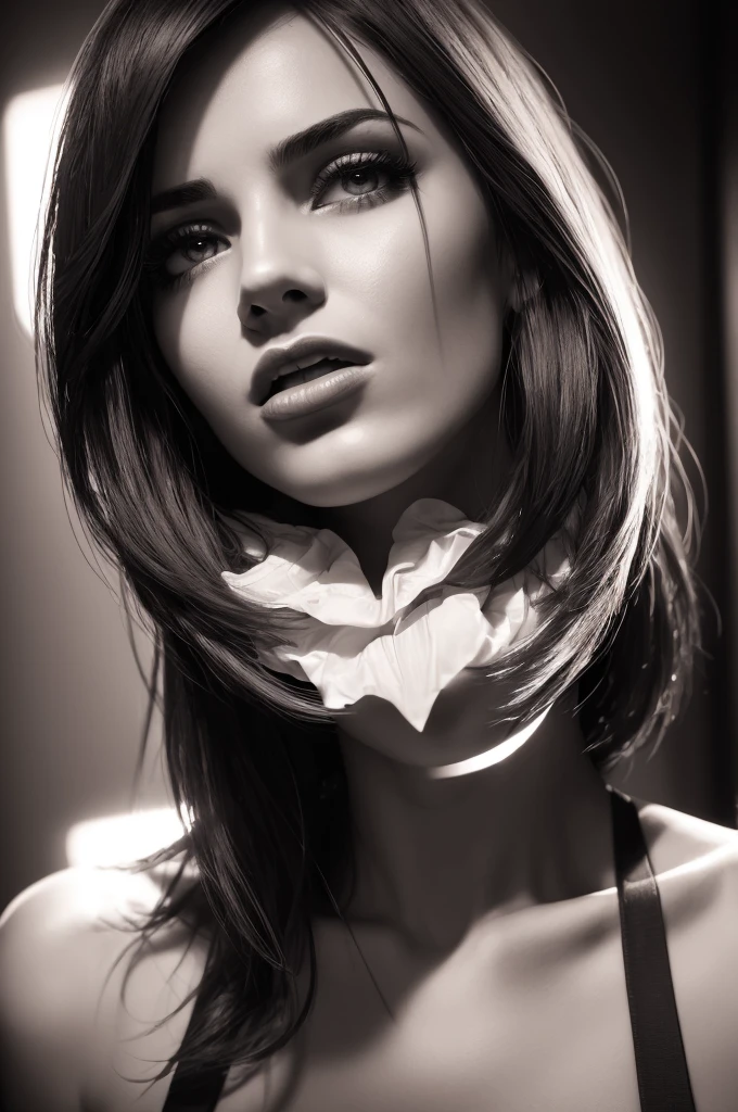 woman with sexy mouth and tongue out with an expression of pleasure looking up in a dark room (best qualityer,4K,8K,high resolution,work of art:1.2),ultra detali,(realisitic,photorealisitic,photo-realisitic:1.37),detailedeyes,Detailed lips,extreme detailed face, intense expression,chiaroscuro lighting,temperamental atmosphere,dramatic shadows,rich colors,cinematic,portraite