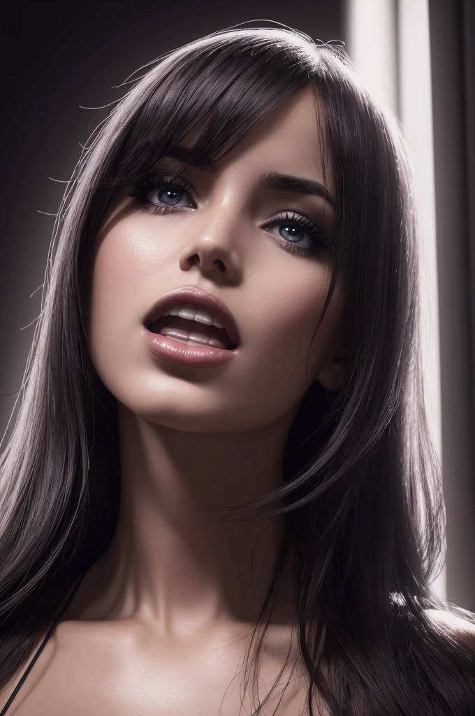 1girl, solo, big eyes, evil smile,big tits