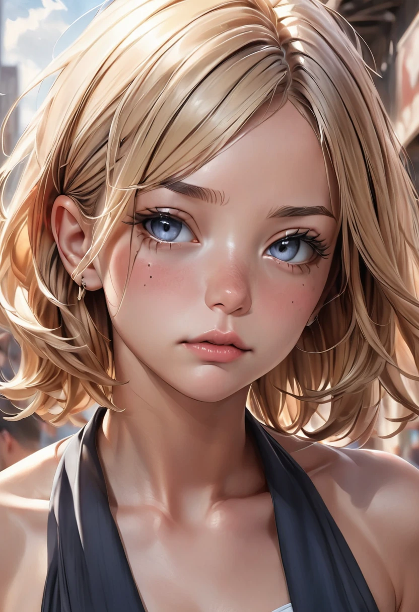 (masterpiece:1.2、Highest quality、masterpiece)、1 female、alone、classroom、Day、stand、blonde,Bangs,Disheveled Hair、blue eyes、(Completely naked:1.4)、(Whitening:1.4)、Big Breasts、Earrings、lipstick、Sweaty、Round 1、blush、(Face close-up:1.4),(Rubbing one penis with her cheek:1.5)