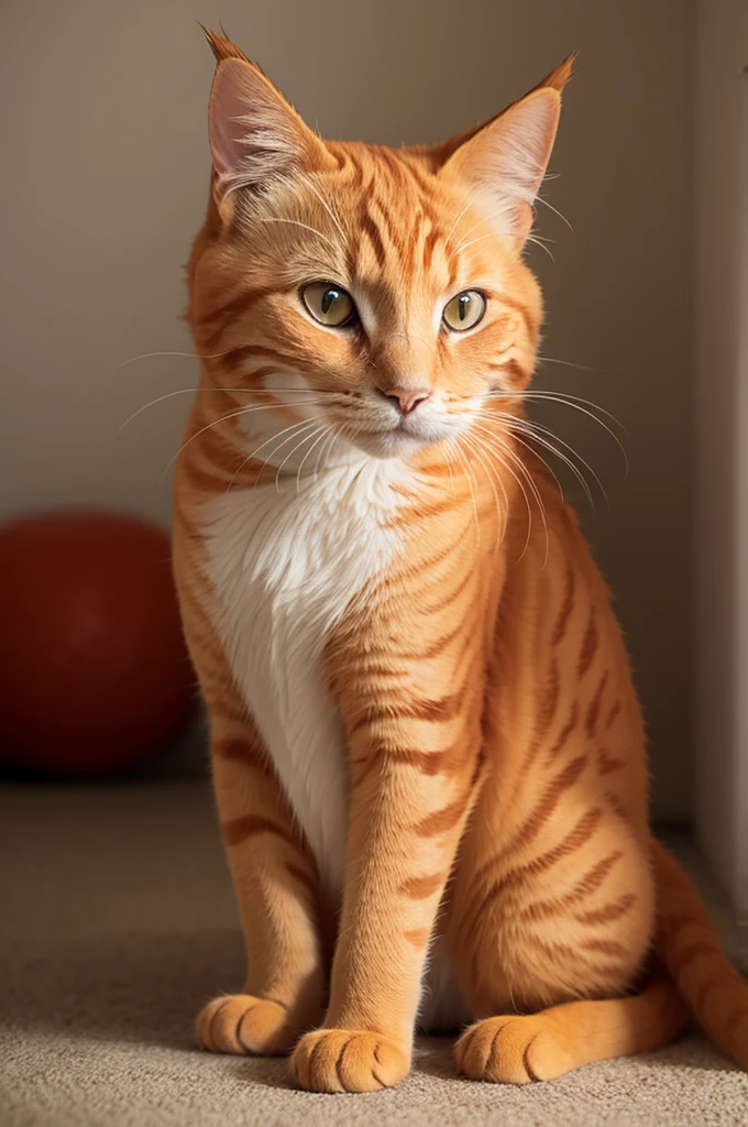 Sad orange cat