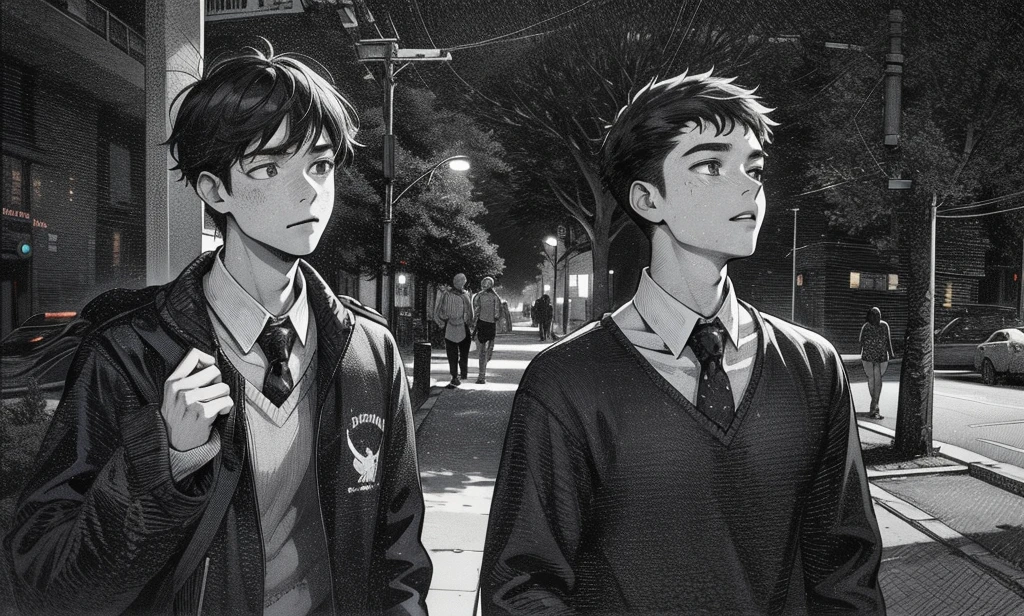 two cute 18 year old friends are walking together they are talking about something important they are a little worried