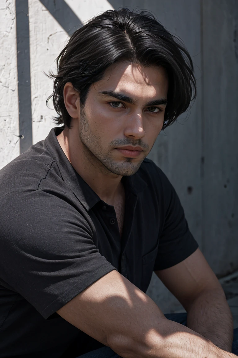 Leica shooting, Shadow play, Great lighting, Dokki shapes, gray eyes, black hair,Handsome men