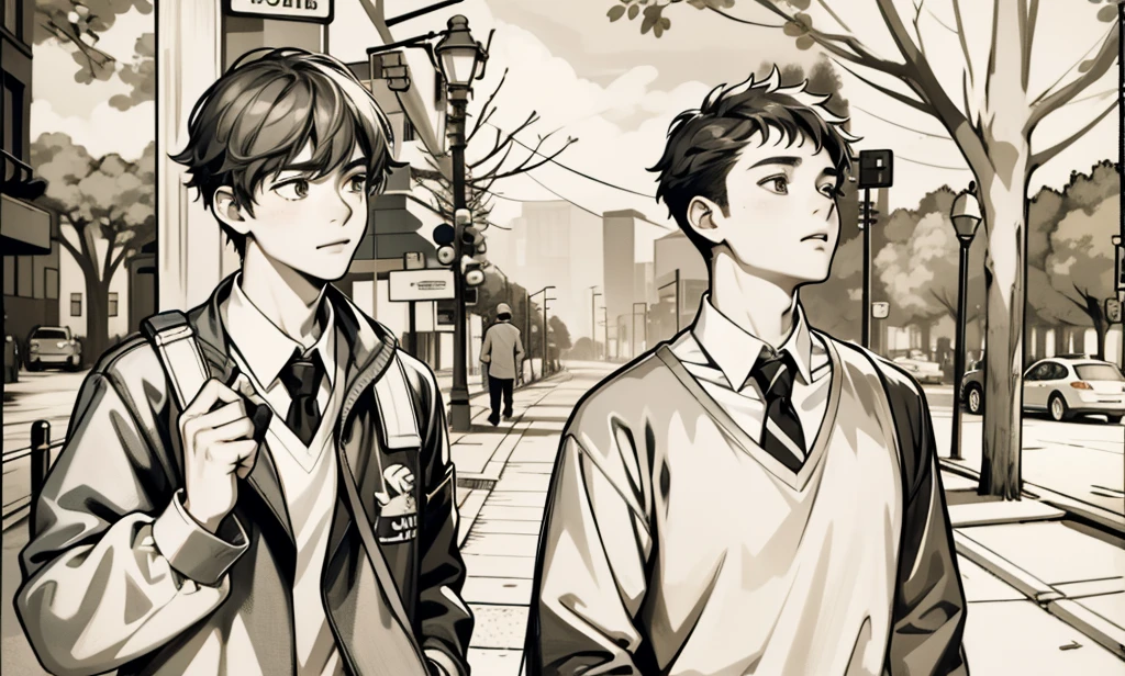 two cute 18 year old friends are walking together they are talking about something important they are a little worried