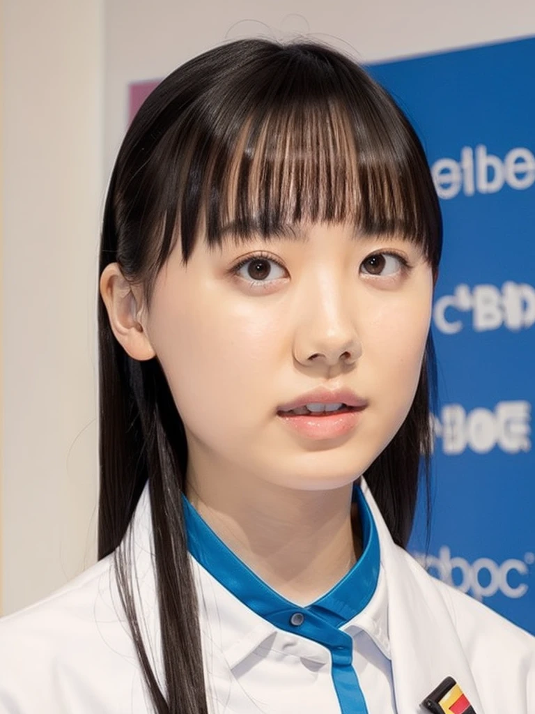 slender girl, (make up:1.1), (ニットセーター:1.2), middle breasts, at school room, (upper body shot:1.1), round face