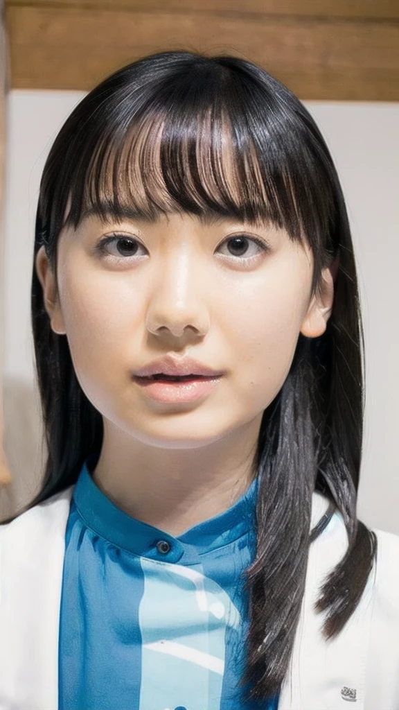 slender girl, (make up:1.1), (ニットセーター:1.2), middle breasts, at school room, (upper body shot:1.1), round face