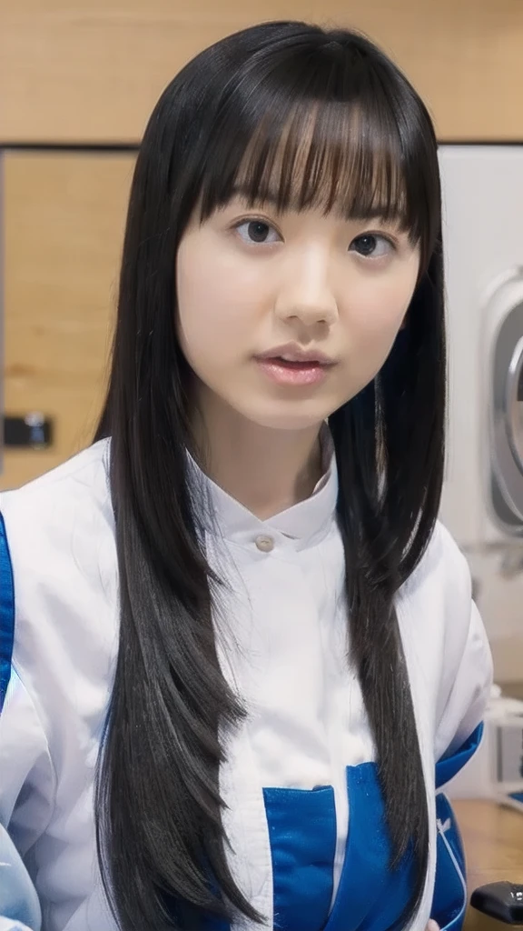 slender girl, (make up:1.1), (ニットセーター:1.2), middle breasts, at school room, (upper body shot:1.1), round face