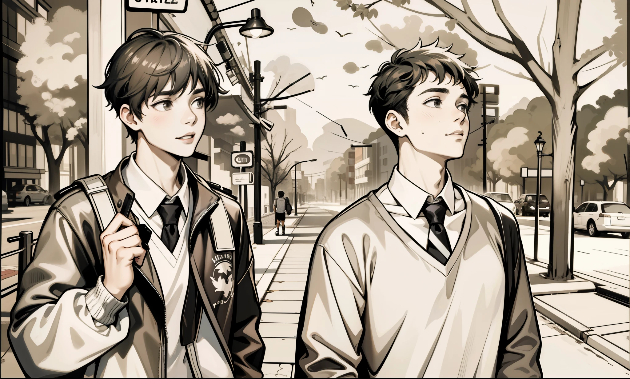 two cute 18 year old friends are walking together they are talking about something important they are a little worried