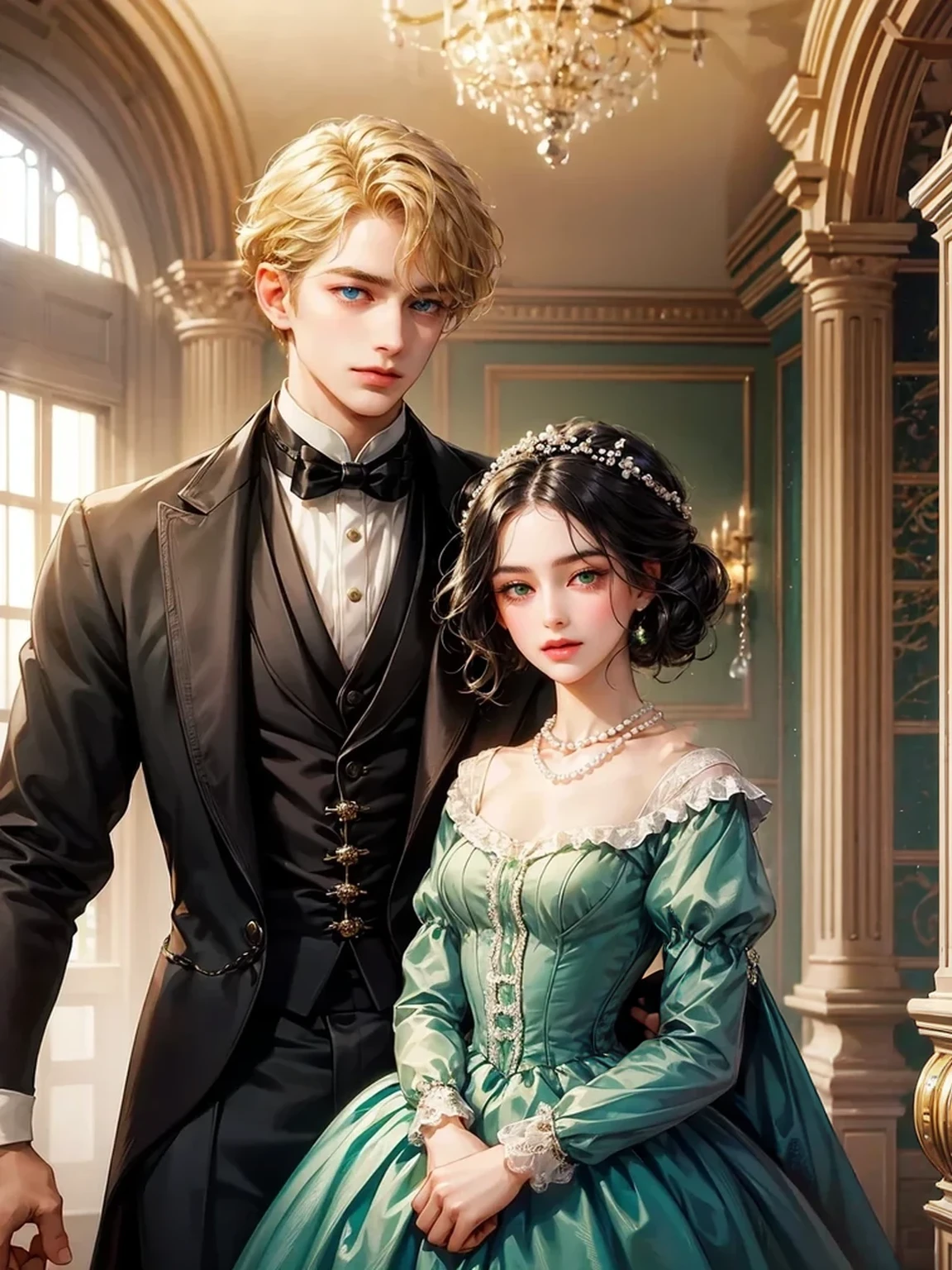 The girl wears a victorian era dress