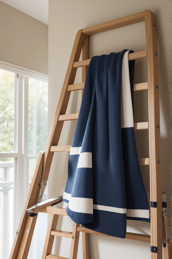 Magnetic blanket glued to the top of the ladder