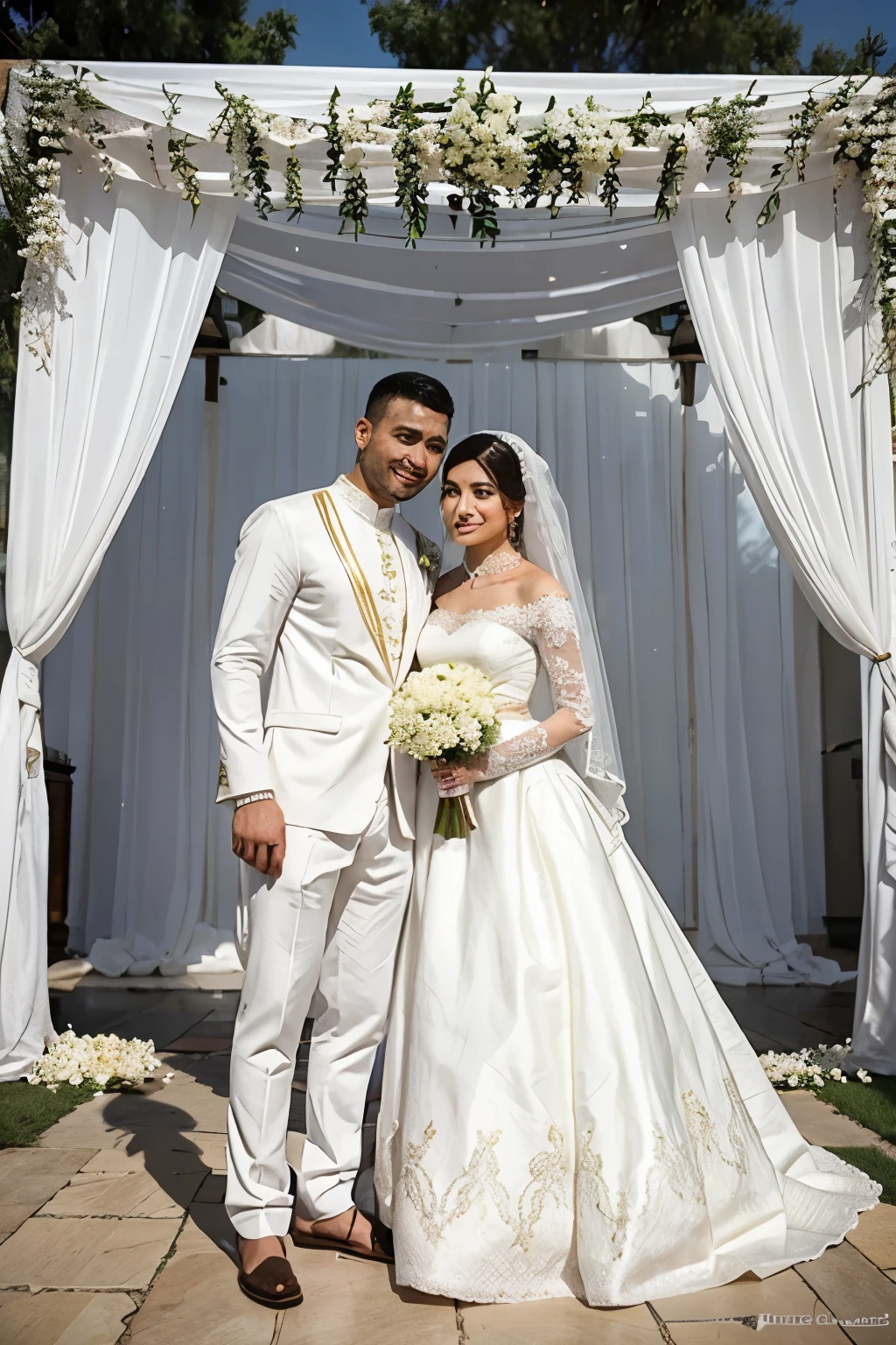 Islamic wedding all in white