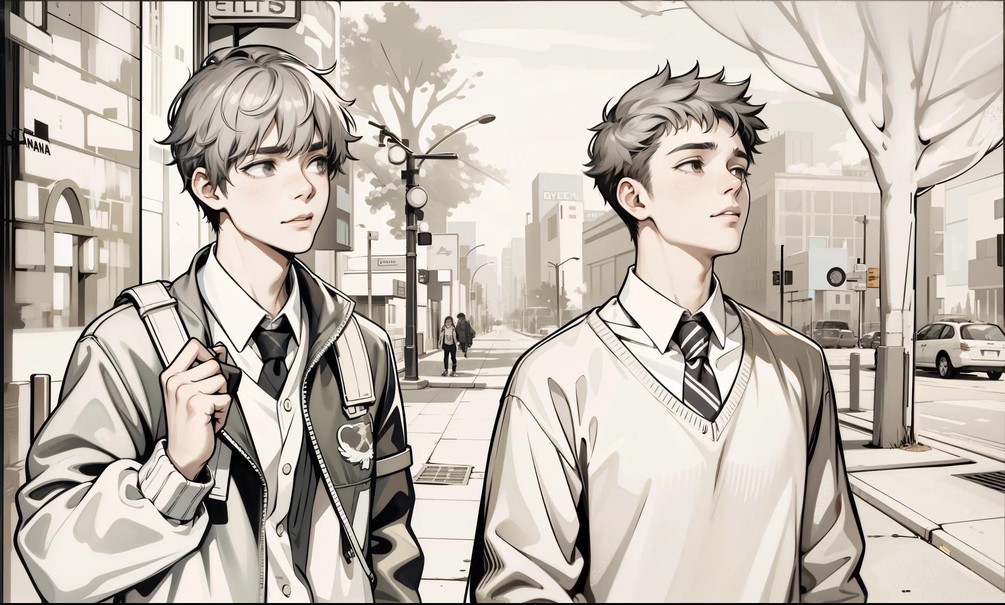 two 18 year olds are talking, they are sad and worried, they walk together.