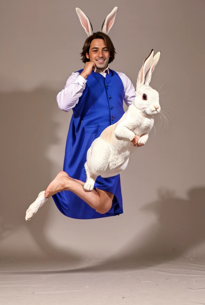 Rabbit, male, Jumping, feet raised, wizard