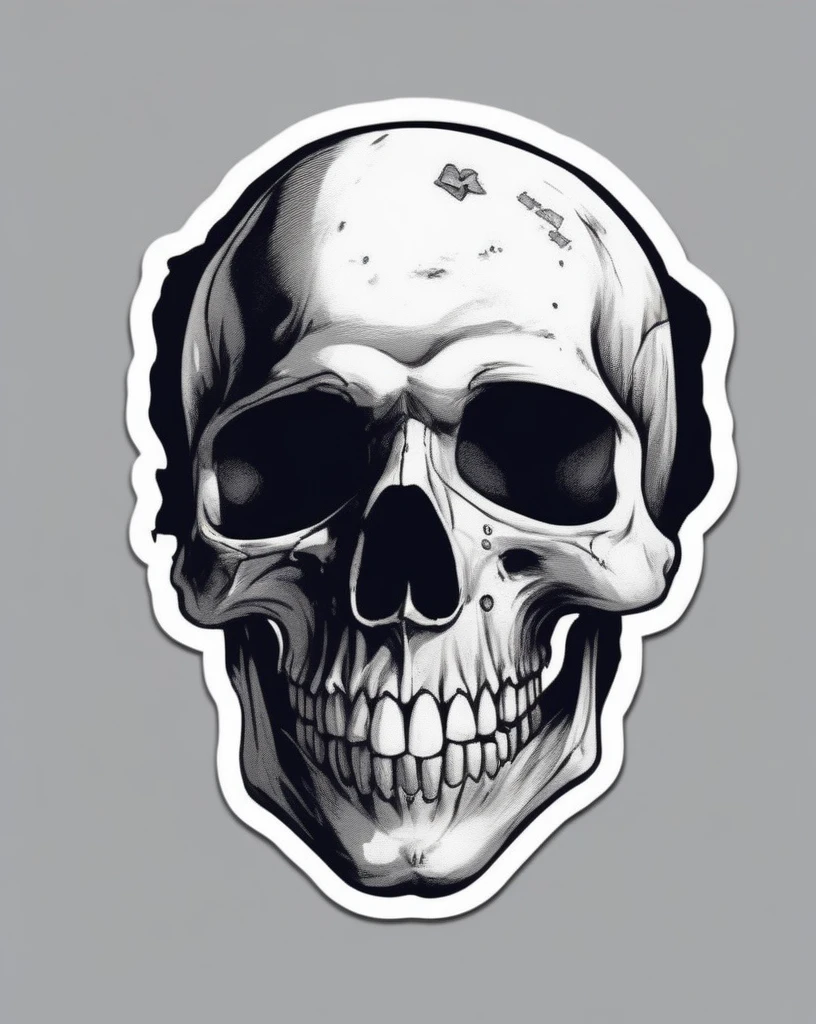 A t-shirt with a skull, t-shirt design, sticker. 