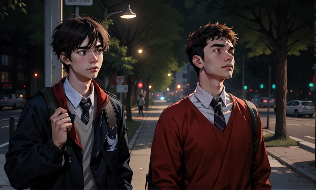 They are sad, somewhat distressed, two cute 18-year-old friends walk together