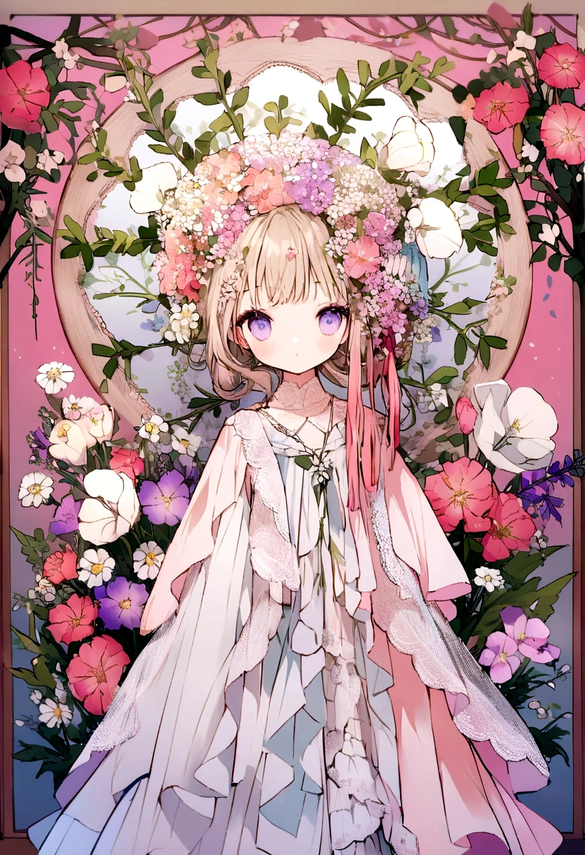 Convert your flower art into a hand-drawn illustration.、Create backgrounds with vibrant colors and unique touches The type of flower is statice、Gypsophila、sweet pea、Mix in some lace flowers