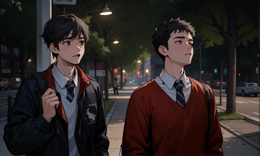They are sad, somewhat distressed, two cute 18-year-old friends walk together