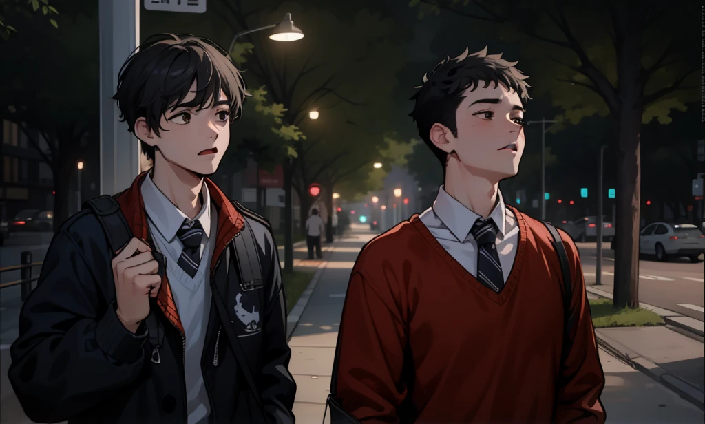 They are sad, somewhat distressed, two cute 18-year-old friends walk together