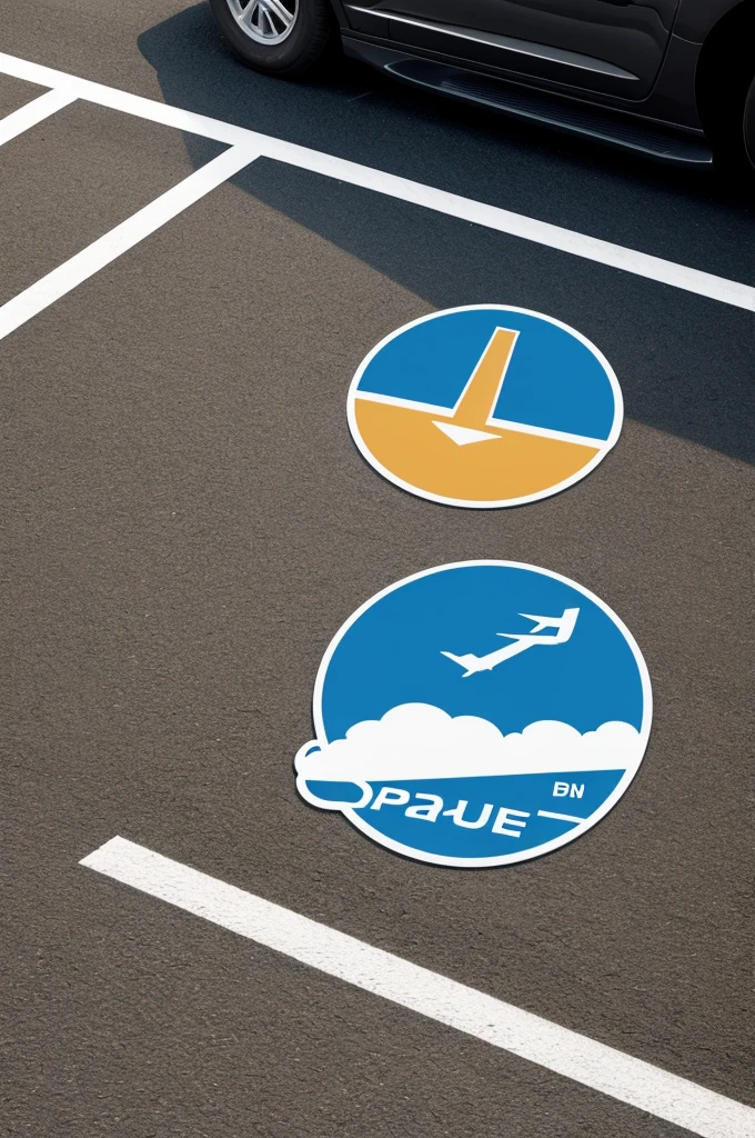 A parking lot logo 