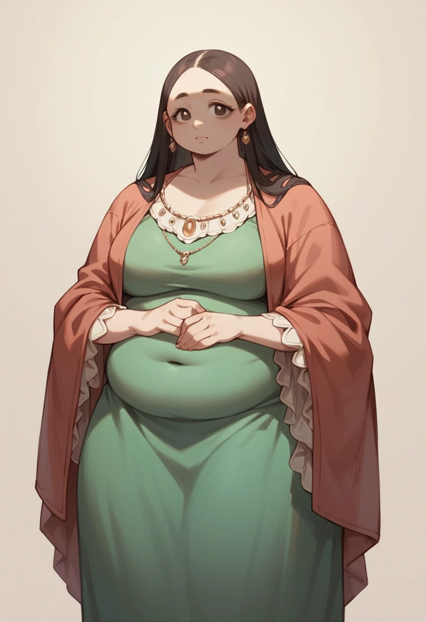 Best quality, A Beautiful Girl like, Chubby, medium-tall height, endomorphic build, light eye color, pinkish or golden hue skin tone, possibility of being foreign (but not always). Big forehead.