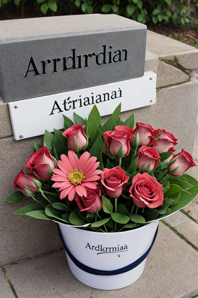 Adriana's name and put some flowers 