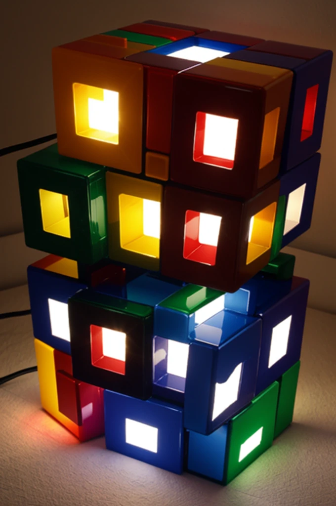 Cube lamp that assembles like Lego 