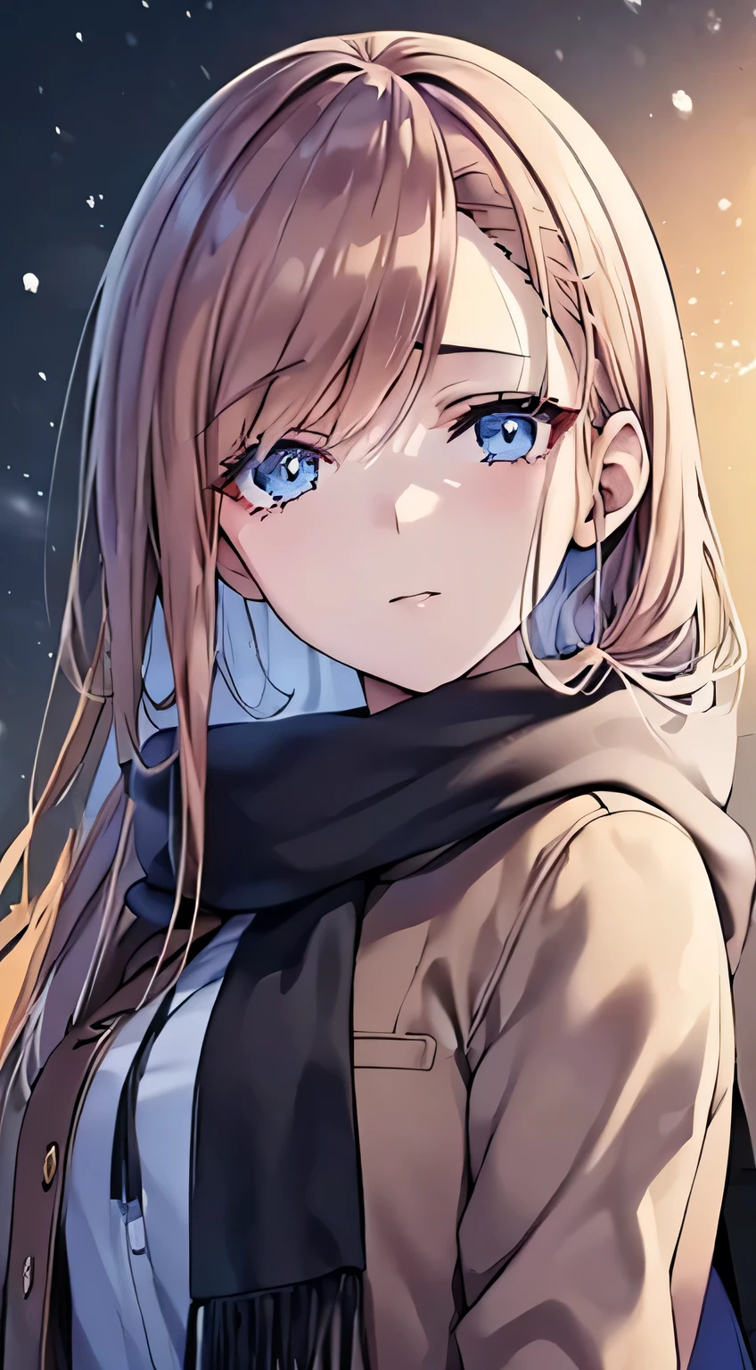 ((anime, One Woman, Fine grain, Detailed face, Detailed body), ((Highest quality, Very detailed 8K Background, Best Shadow), Very detailed, (Beautiful eyes in every detail), ((winter Clothes, Dawn, winter)))) (Cowboy Shot), anime, city, Top quality and high detail, 4K