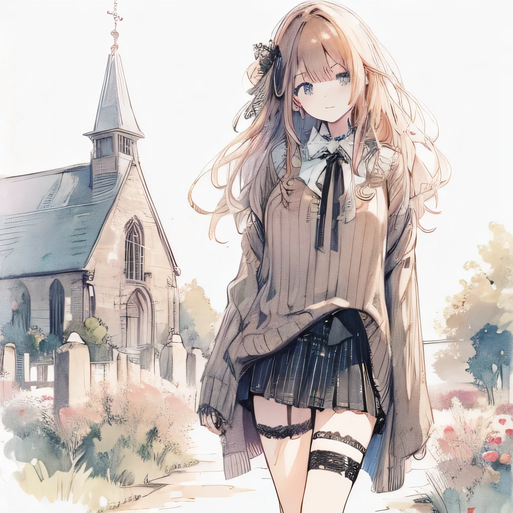 Official art using high quality hand-drawn watercolor sketch techniques. (Highest quality,4K,8K,High resolution,masterpiece:1.2),Super detailed,Beautiful attention to detail,girl with beautiful eyes, everyone, Beautiful Anime Girls, Cute Anime Girl, Smooth anime art, Anime Style, Elegant colors, Soft lighting, Delicate and beautiful wet eyes, Very coquettish, (Beautiful big breasts:1.2), (The right move:1.2),