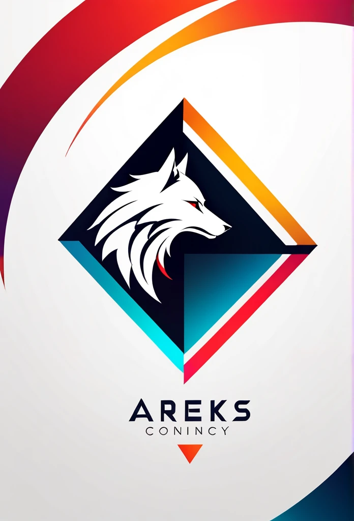 Design a minimalist but modern logo for my marketing consultancy agency named Arteks, featuring a symbol and the name in different fonts. The logo should emit an aggressive aura, with the symbol being a wolf in profile, abstract geometric shapes, intense and dynamic feel, 3D Art, rendered using Blender with high-detail textures