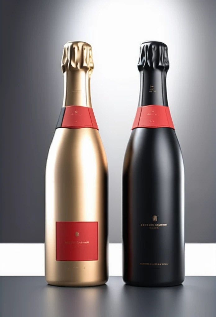 a high-end champagne bottle with a letterless red design



a black case for storing the luxury champagne bottle



ultra-luxury feeling

8k
