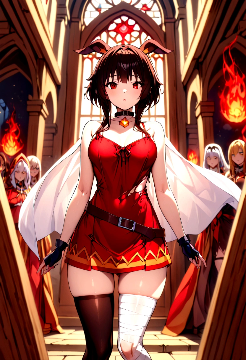 (highest quality:1.2, Very detailed, Latest, vibrant, super detail, Ultra-high resolution, High contrast, masterpiece:1.2, highest quality, best aesthetics, there is:0.9), alone, (1 female), /(Konosuba/), (Megumin), short hair, black hair, (red eyes:1.3), short hair with long locks, thighhighs, gloves, has, dress, Black gloves, belt, black thighhighs, fingerless gloves, cape, collar, witch has, Bandages, red dress, single thighhigh, asymmetrical legwear, bandaged leg, Dynamic Angle, Random Pause, Highly Detailed Face and Skin Texture, cowboy shot,Sexy photo of the most beautiful work of art in the world, illustration, cinematic light, Fancy, high resolution, Superior quality, ultra detailed, Best Quality, Masterpiece, (detailed face), sexy mature woman with shirt and full body (torn)  (transparent galaxy) screen shelter, floating fabric, meat , choker, bright (Fancy criminal para personas mayores) Forest plants with neon details, shoulders abiertos, pequeña mariposa bright, with a broken witch hat (focus on the body: 1,25  ), evening, small mutated animals in the background, torn miniskirt, a potion on the hip, shoulders, radiating magical energy, Camel leg, darkness, light reflection, ((32 year old woman)) , black underwear,（with sexy legs ）、（journey）、（supine）、Head with long black hair,love game,Forced orgasm,squirt, ecstasy, I play with the urethra, ((women&#39;s casual clothing ),(high quality, realist, ultra detailed),blood mage  ,dark and gloomy magical atmosphere,old church with biblical windows,beautiful woman with piercing red eyes,1woman surrounded by ethereal spirits and followers,((cult queen)),darkness eterna y profunda,penitent ghosts,group of humanoid spirits