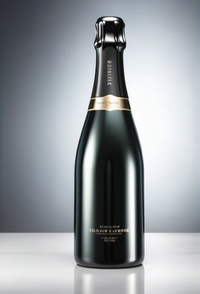 a high-end champagne bottle with a blank all-platinum design



a black case for storing the luxury champagne bottle



ultra-luxury feeling

8k