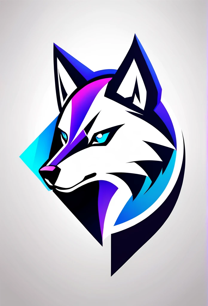 Design a minimalist but modern logo for my marketing named WargoGamer, featuring a symbol and the name in different fonts. The logo should emit an aggressive aura, with the symbol being a Husky in profile, abstract geometric shapes, intense and dynamic feel, 3D Art, rendered using Blender with high-detail textures