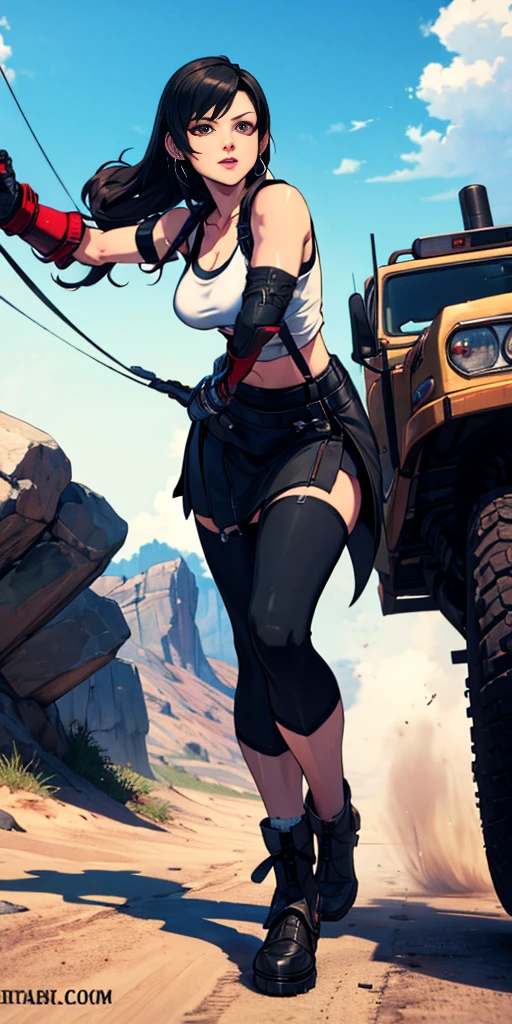 (tifa lockhart) facing the front, going, Coming in the direction of the camera, going para a câmera, facing the front going,