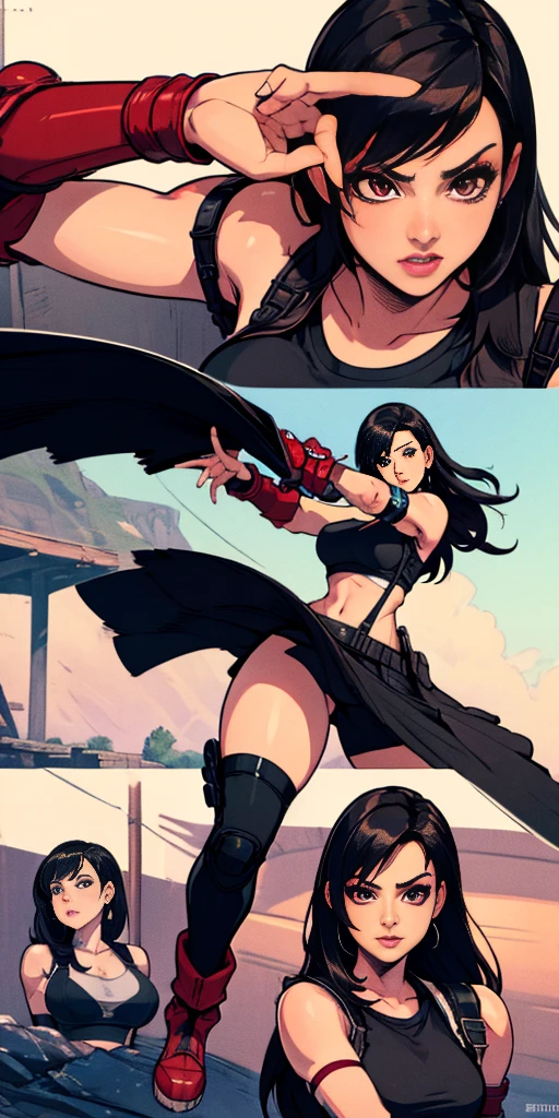  (tifa lockhart) facing the front, going, Coming in the direction of the camera, going para a câmera, facing the front going,