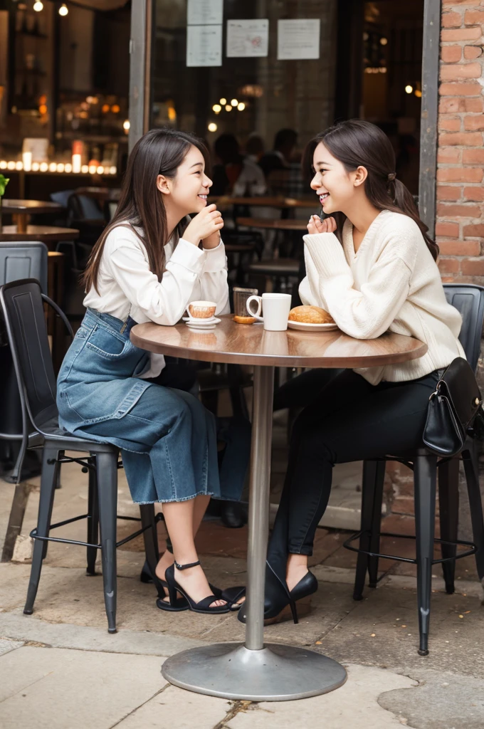 Date with a girl at a cafe