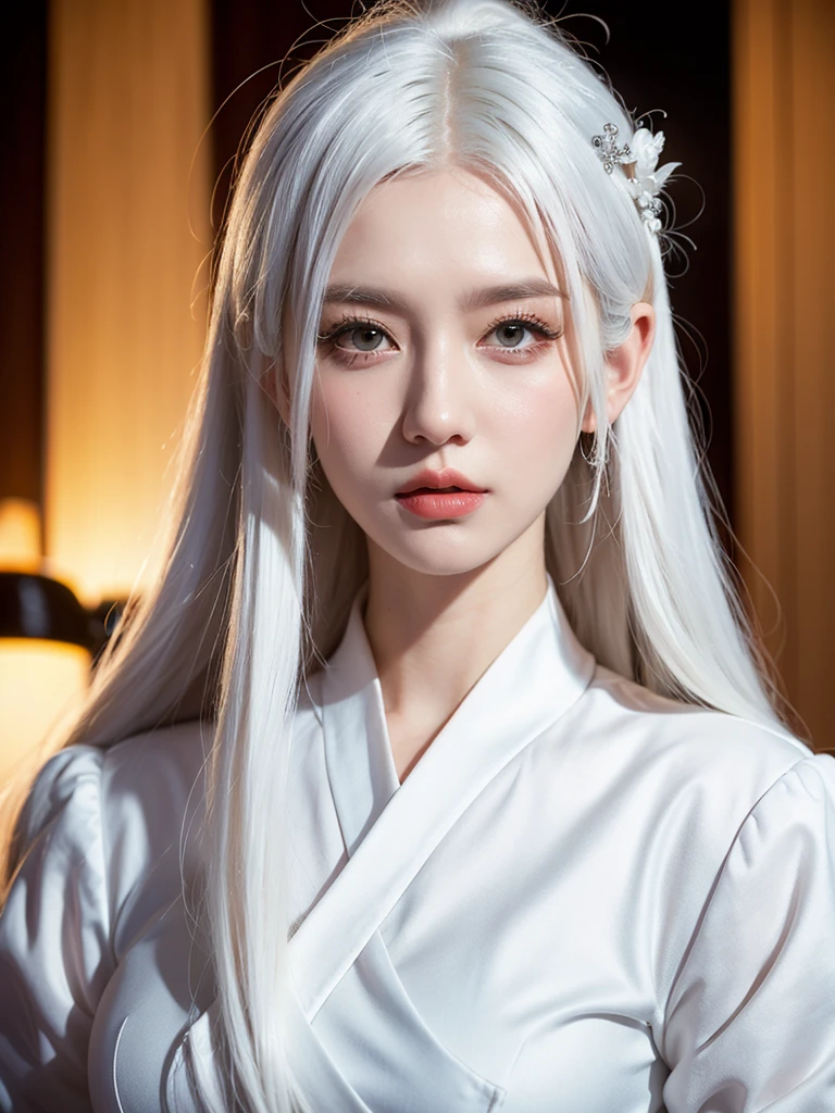 Close-up of a woman with white hair and a white mask, Beautiful Portraits, Gwitz, Guwiz style artwork, White-haired God, Yang Jay, epic character art, Amazing character art, Fan Chi, Wu Jun Shifan, Pixiv Art StationのGuwiz, (Browsing Caution: 1.0)