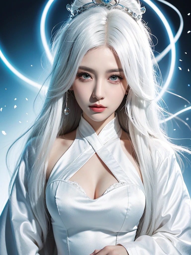 Close-up of a woman with white hair and a white mask, Beautiful Portraits, Gwitz, Guwiz style artwork, White-haired God, Yang Jay, epic character art, Amazing character art, Fan Chi, Wu Jun Shifan, Pixiv Art StationのGuwiz, (Browsing Caution: 1.0)