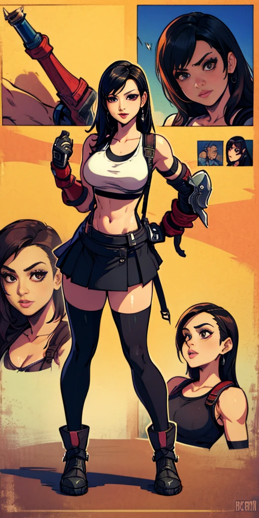  (tifa lockhart) facing the front, going, Coming in the direction of the camera, going para a câmera, facing the front going,