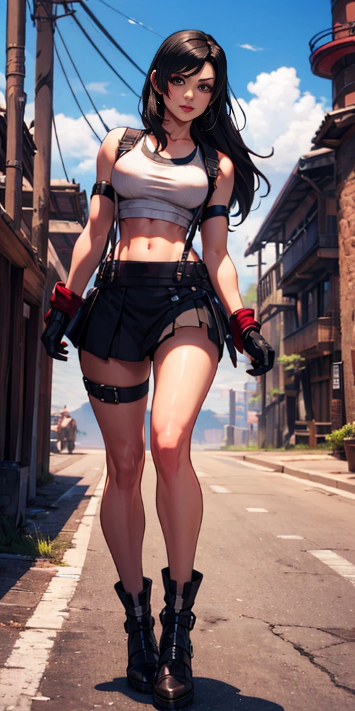  (tifa lockhart) facing the front, going, Coming in the direction of the camera, going para a câmera, facing the front going,