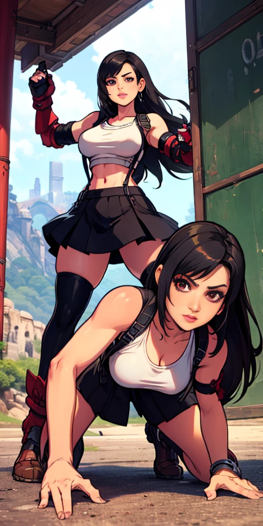  (tifa lockhart) facing the front, going, Coming in the direction of the camera, going para a câmera, facing the front going,