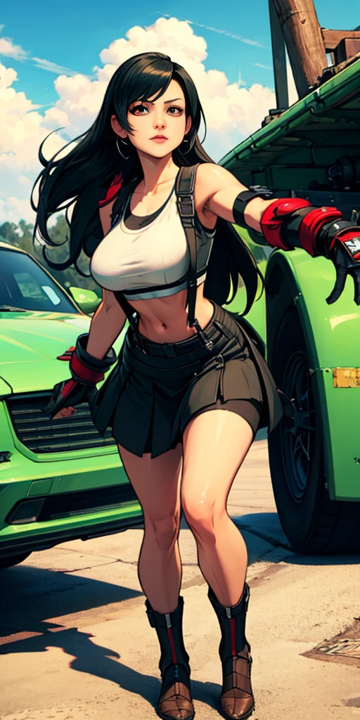 (tifa lockhart) facing the front, going, Coming in the direction of the camera, going para a câmera, facing the front going,