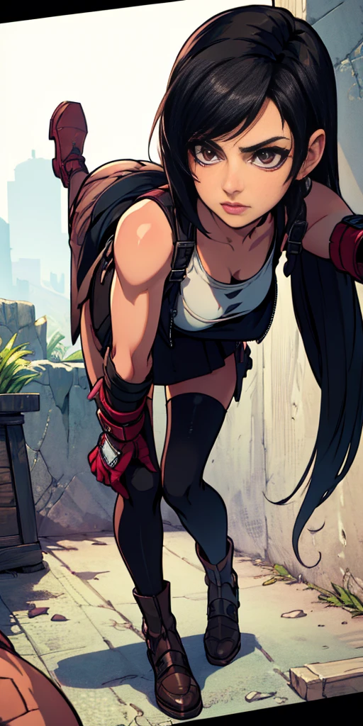  (tifa lockhart) facing the front, going, Coming in the direction of the camera, going para a câmera, facing the front going,