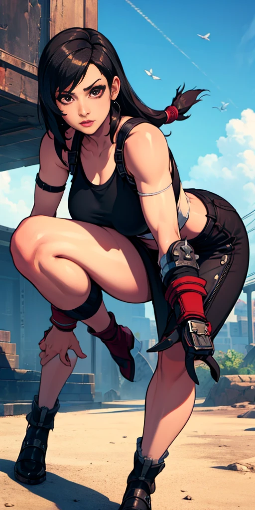 (tifa lockhart) facing the front, going, Coming in the direction of the camera, going para a câmera, facing the front going,