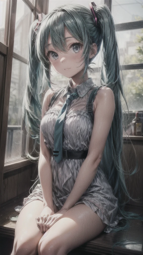 Hatsune Miku in a white dress