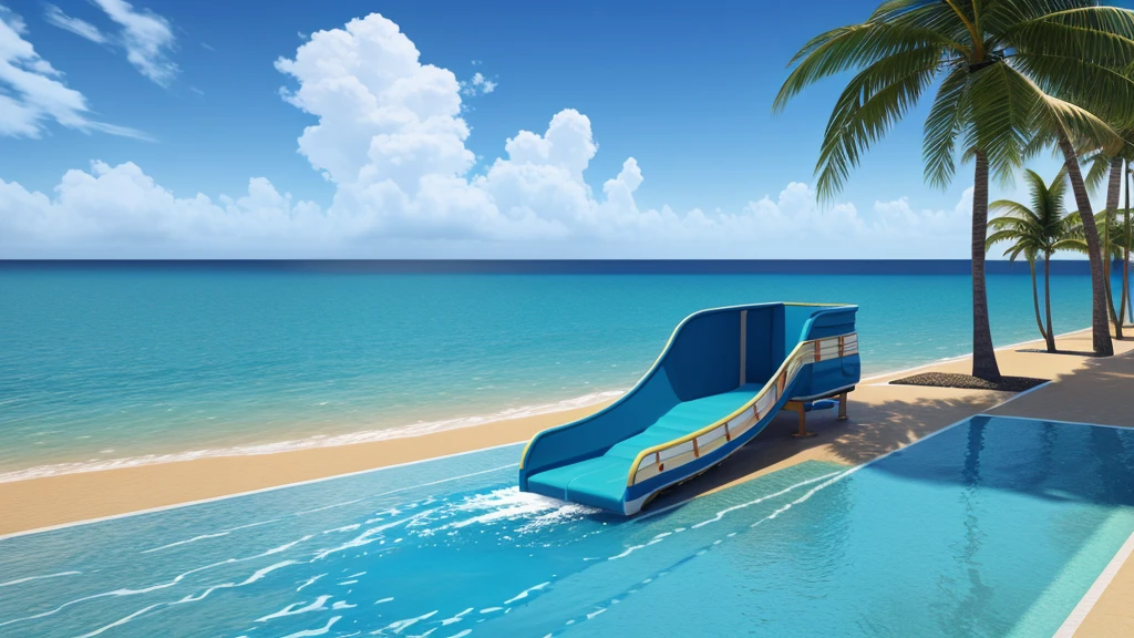 Travel company , slide into site , interactive , on the background of the sea , in high-quality format , 3d , cinematographic , stylish