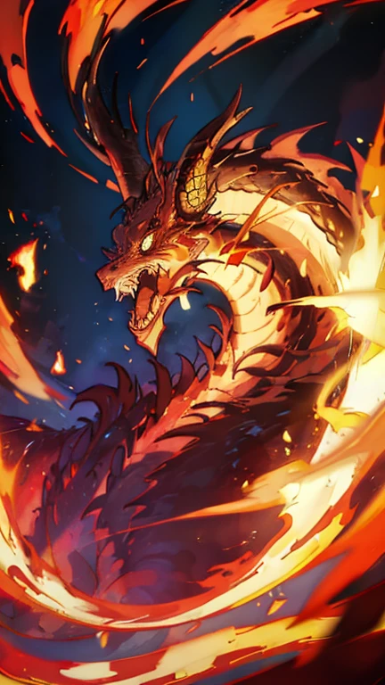 1 dragon, fire, no human