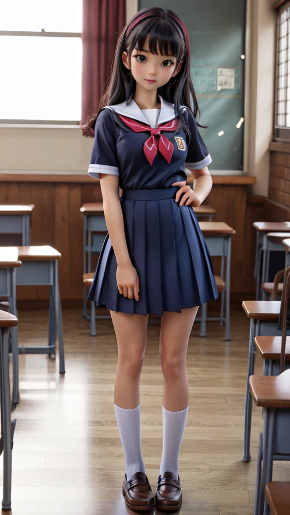 Highest quality Kitten in school uniform Full Body Shot Looking straight at the camera Standing